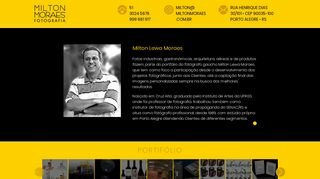 Tela do site "Milton Moraes"