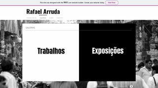 Tela do site "Rafael Arruda Retratos da arte do cotidiano"